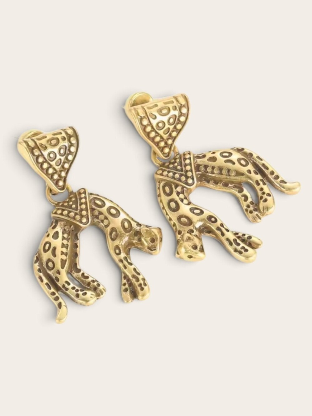 New! Gold Leopard Stayement Earrings #1001 NWOT